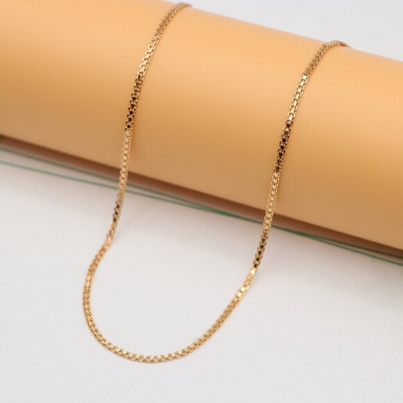 "Polished Rose Gold Box Chain Necklace  Modern Style, XPNL0123 - Picture 5 of 12